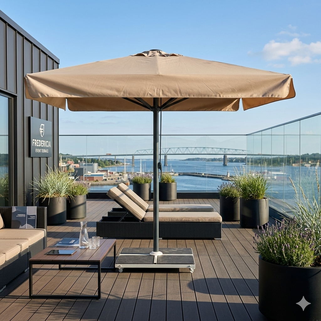Giant parasol 3x3m complete with valance - Grey Frame