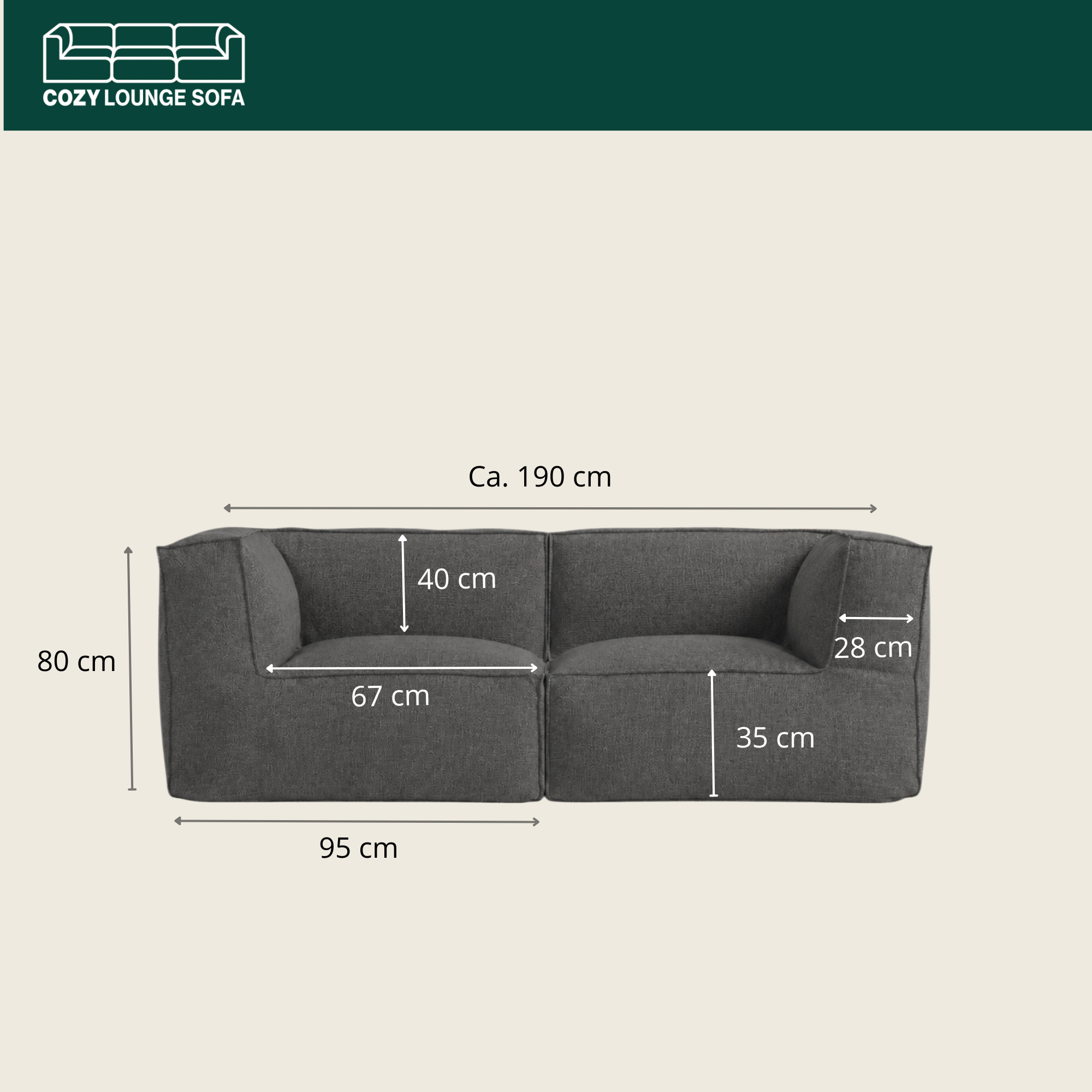 Cozy Lounge Twin | Dark grey