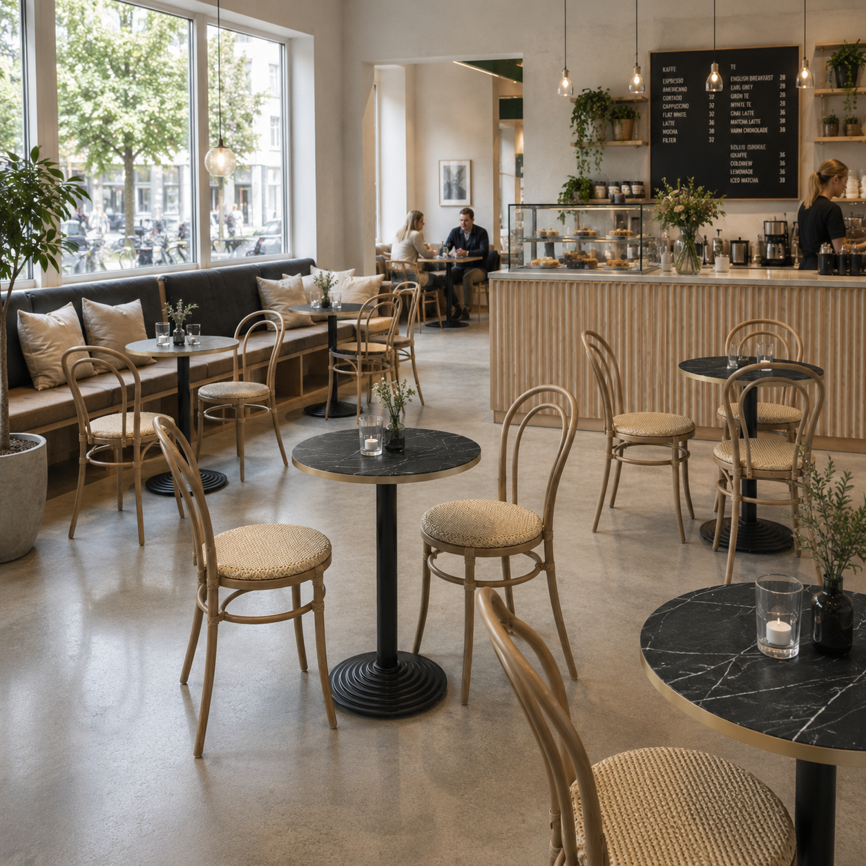 Black Pietro Grigio tabletop round Lamidur