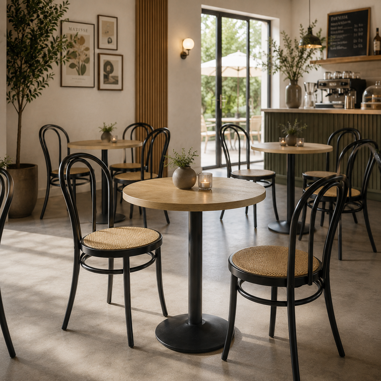 Cognac Oak tabletop round Lamidur