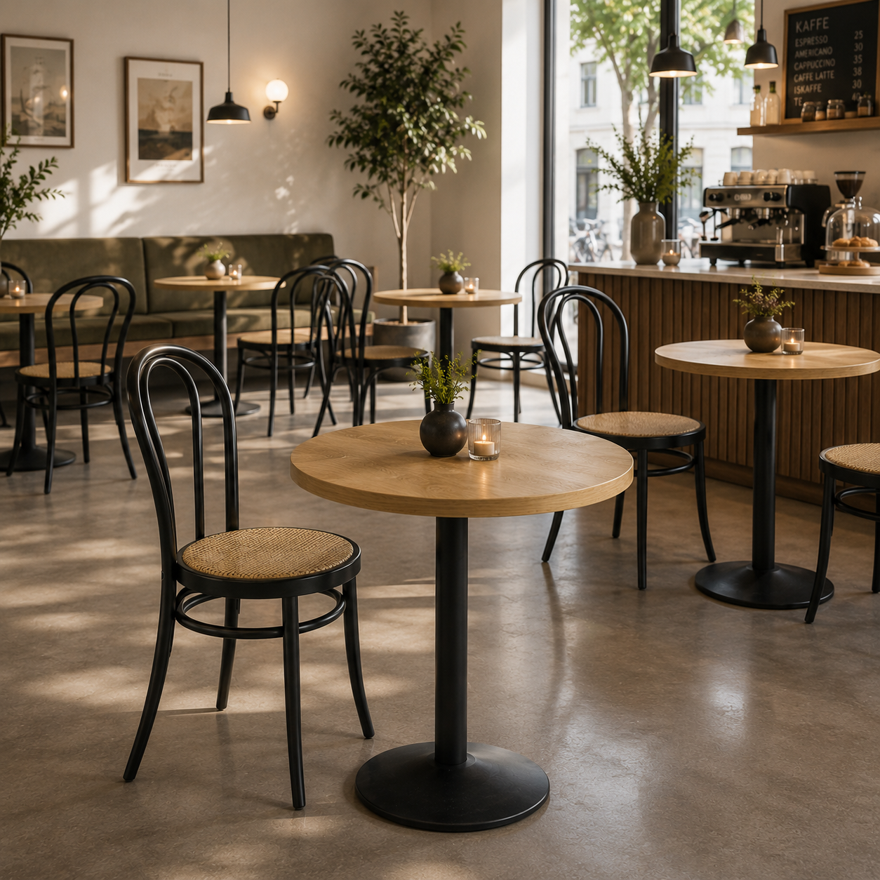 Cognac Oak tabletop round Lamidur