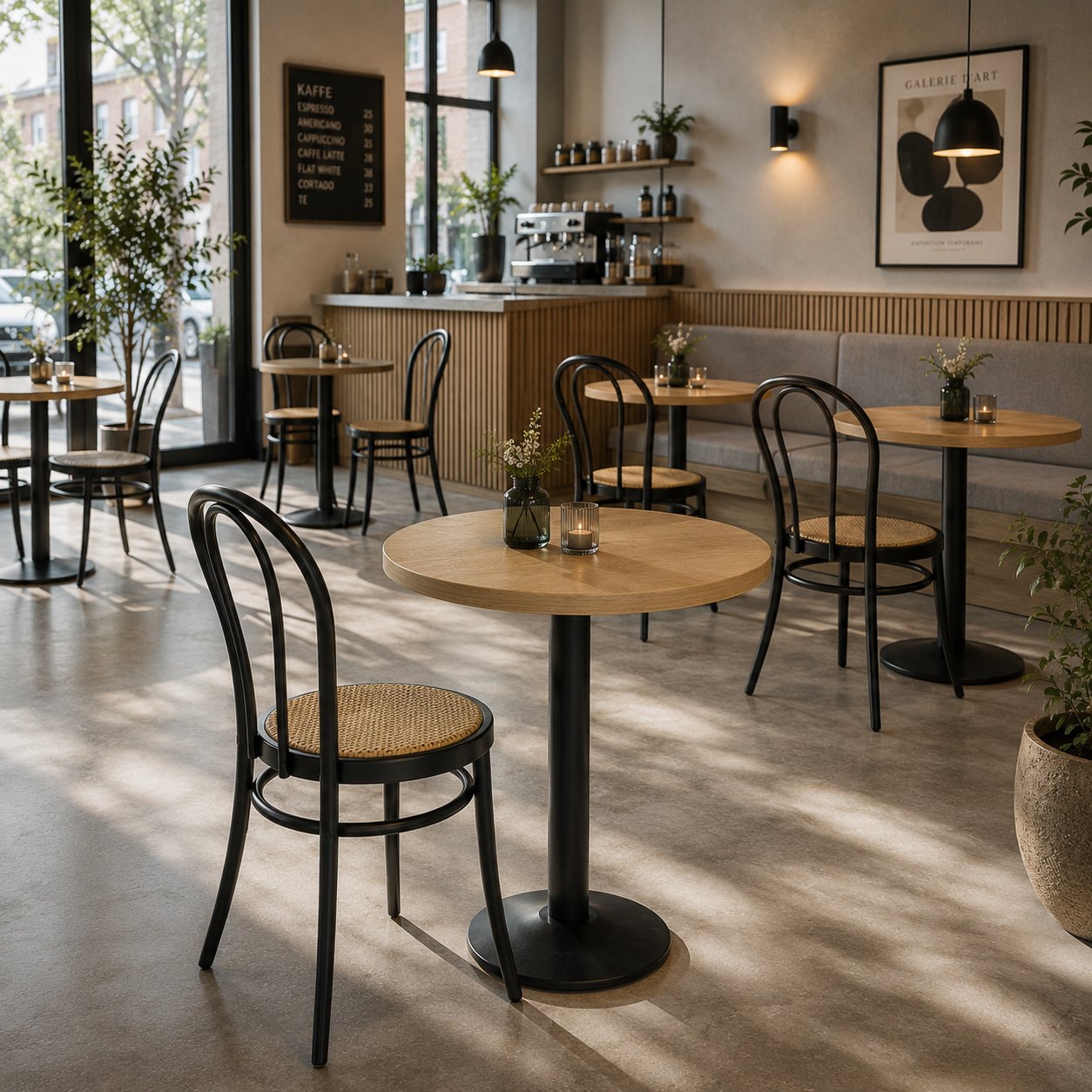 Cognac Oak tabletop round Lamidur