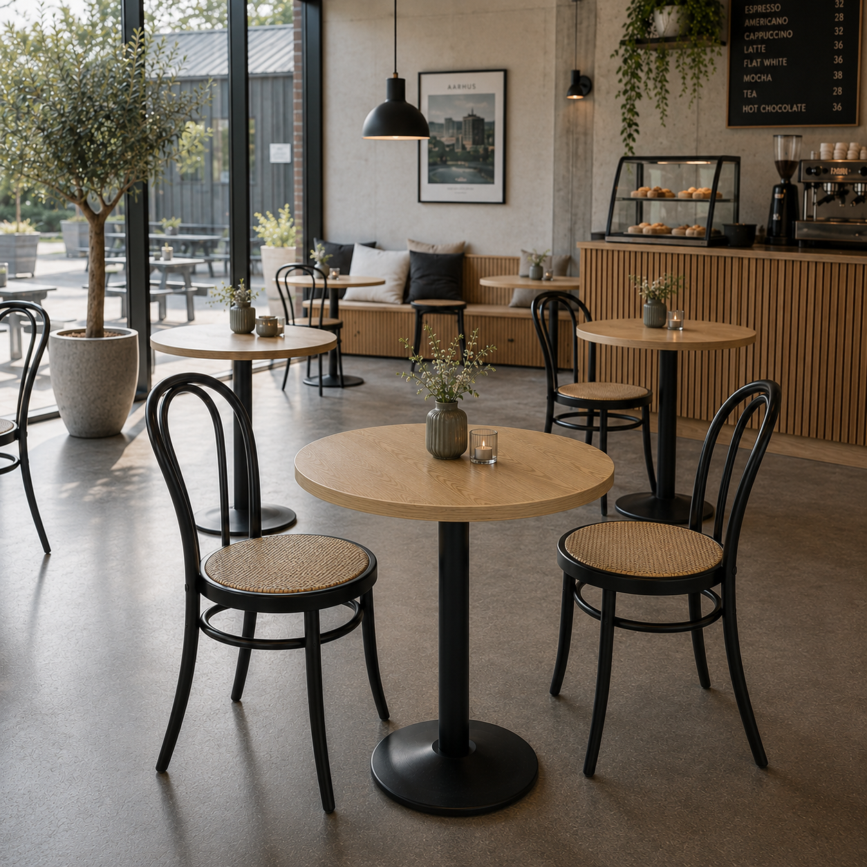 Cognac Oak tabletop round Lamidur