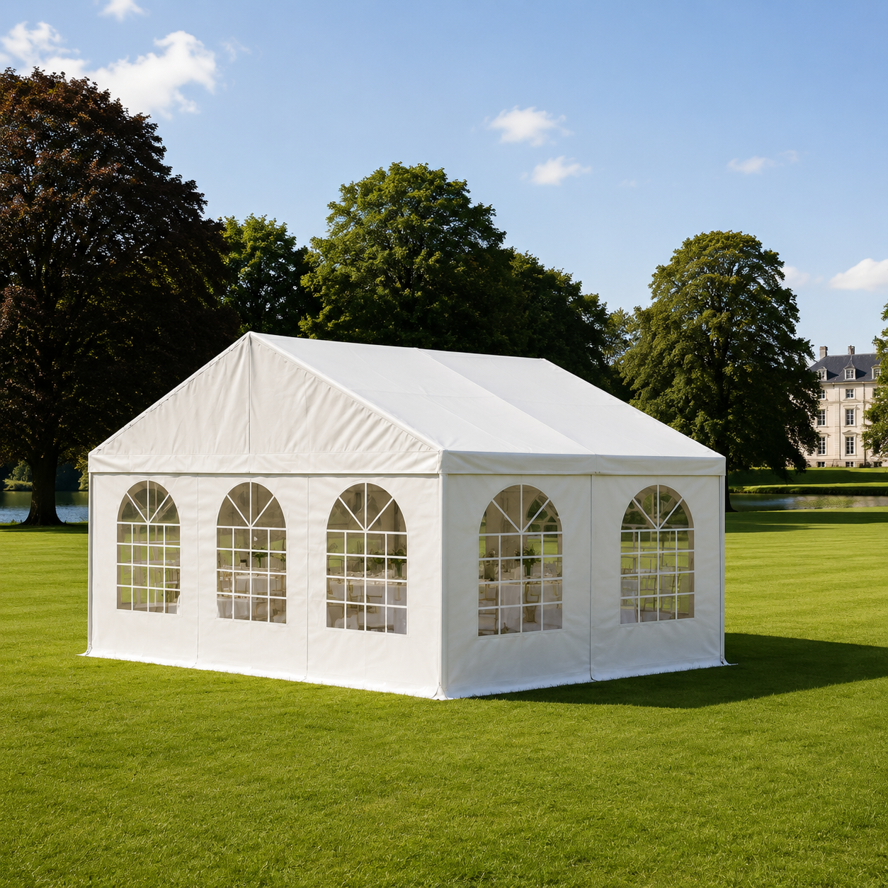 Starter section Tent for Events 6x4m incl. sides, canopy, and gable