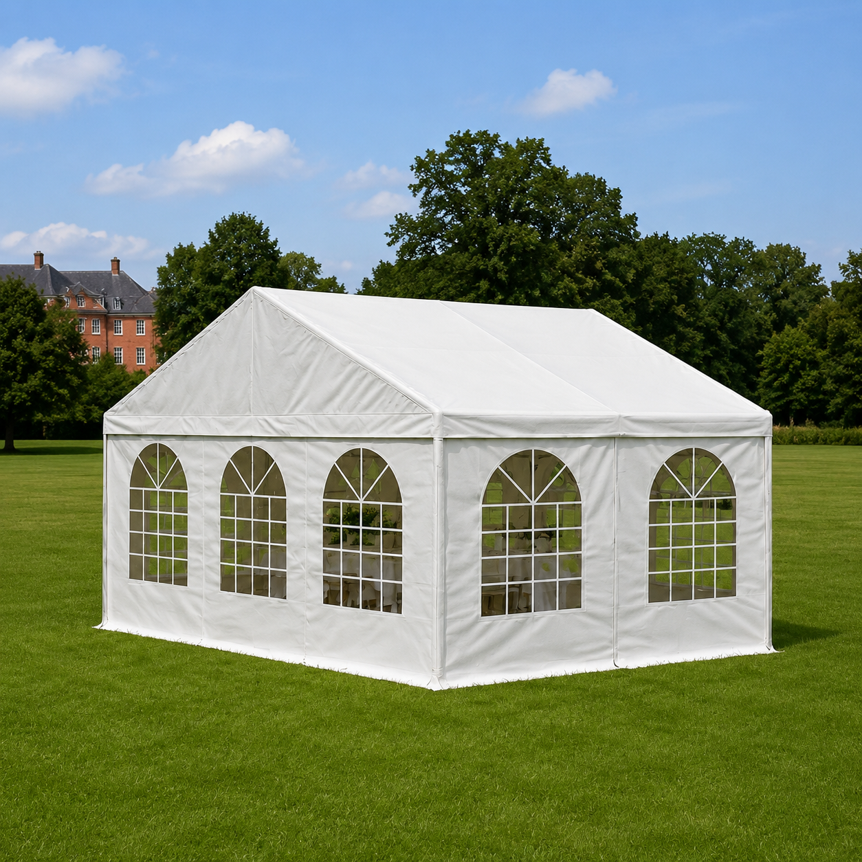 Starter section Tent for Events 6x4m incl. sides, canopy, and gable