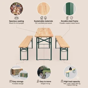 Standard 50x220 | Natural - 10 tables and 20 benches