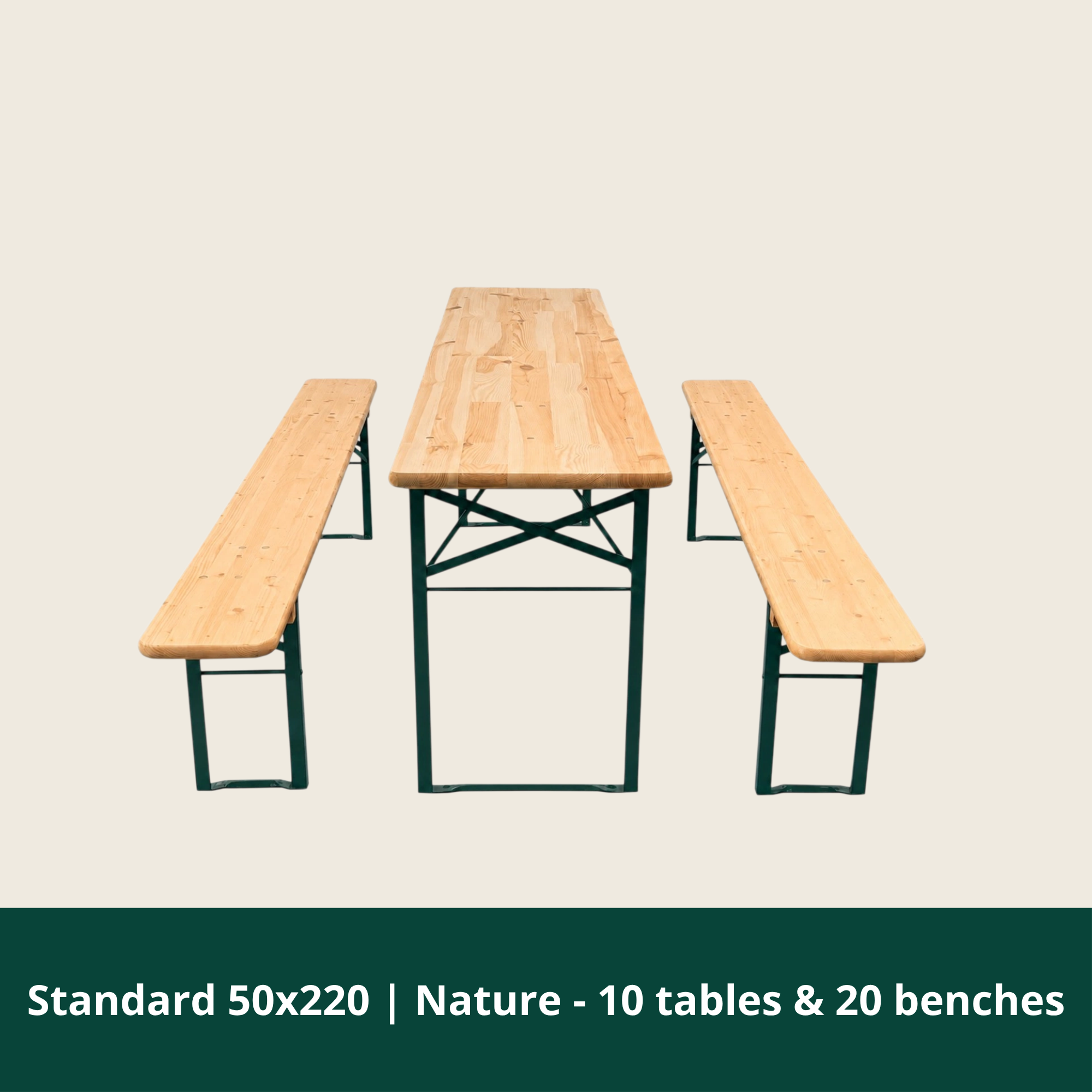 Standard 50x220 | Natural - 10 tables and 20 benches