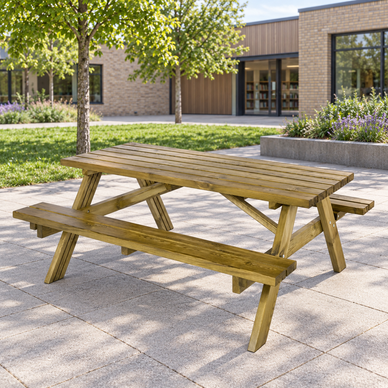 Garden Table/Bench Set with foldable seats