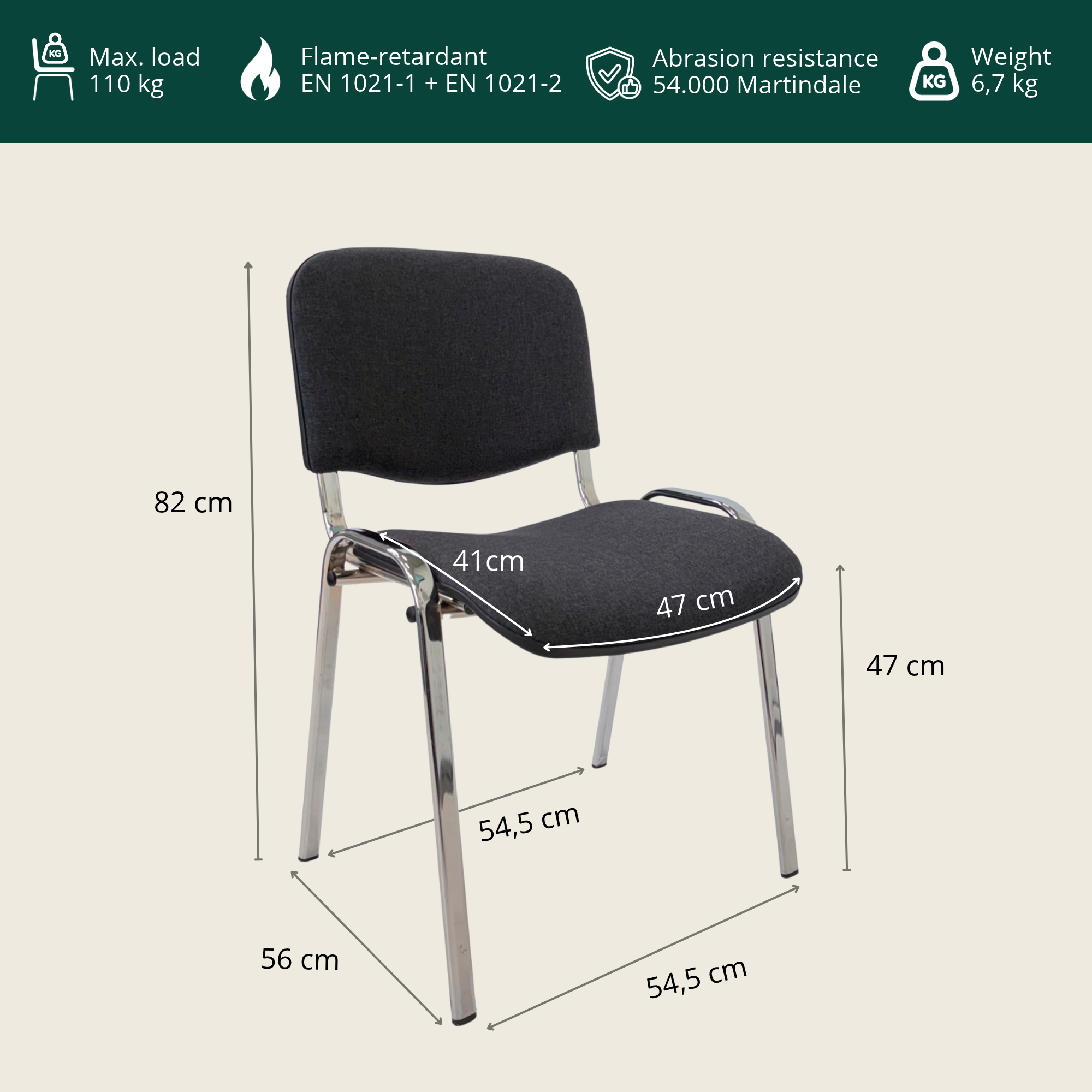 10-pack Economy upholstery | Dark grey-black