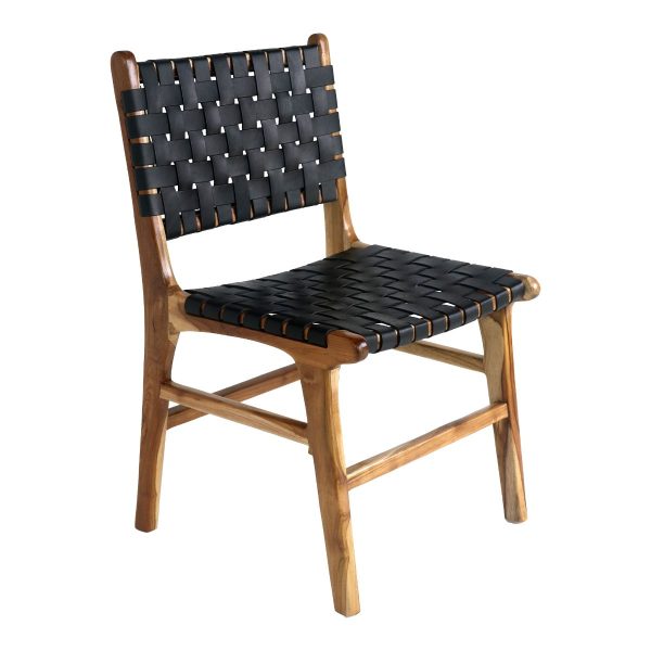 Perugia Restaurant Chair in teak with leather