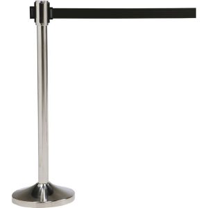 Commercial barrier post with tape