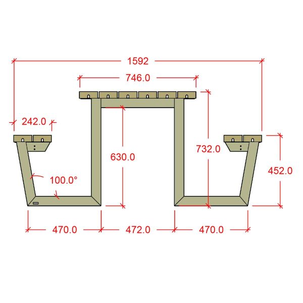 WEGA Table/Bench Set