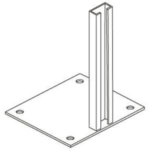Floor support flat fixed mounted partition.