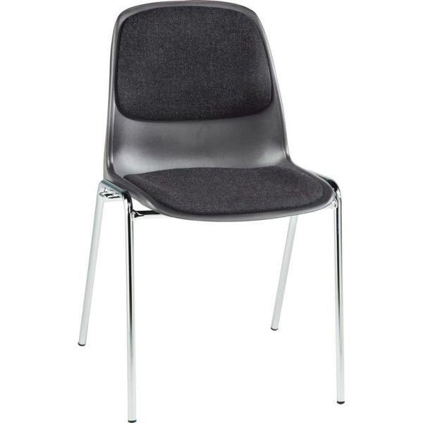 BERTRAM stacking chair with connector and cushion