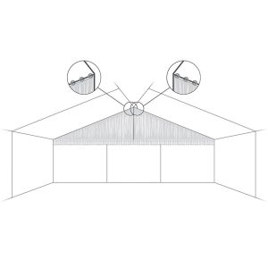 Gable triangle 9m rafted - SET OF 2 PCS.
