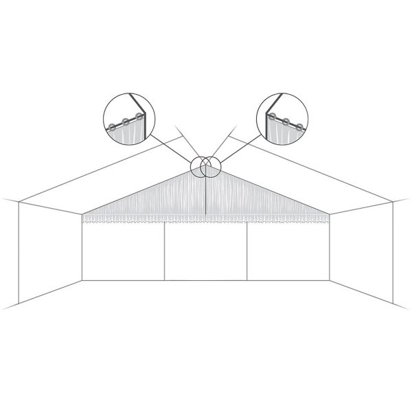 Gable triangle 9m rafted - SET OF 2 PCS.
