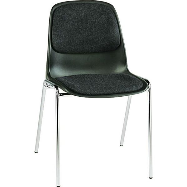 BERTRAM stacking chair with connector and cushion