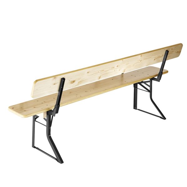 Brau bench 220x27 cm - natural with backrest