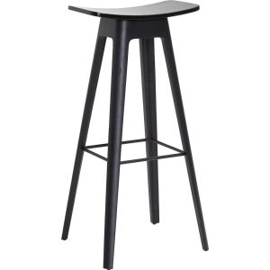 HC1 bar stool black veneer seat with seat height 80cm