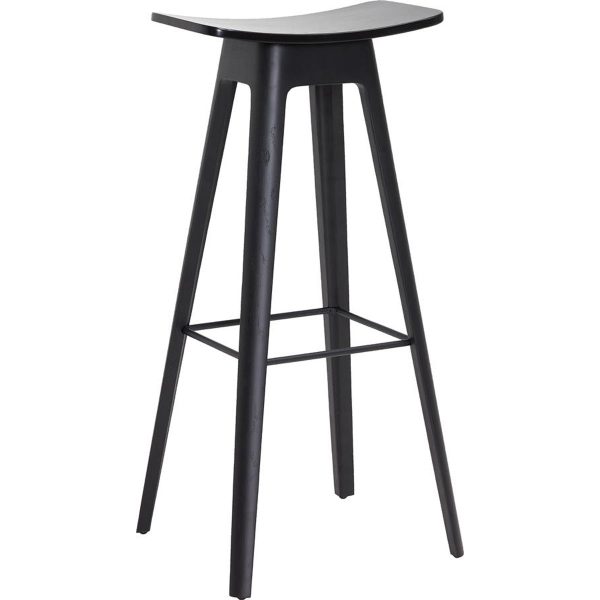 HC1 bar stool black veneer seat with seat height 80cm