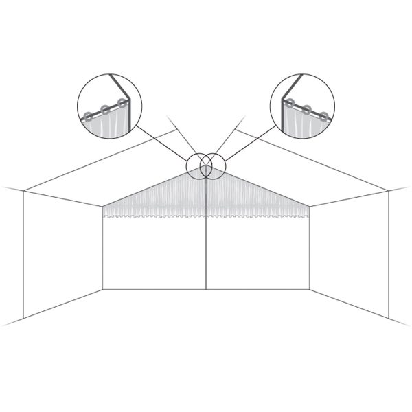 Gable triangle 6m rafted - SET OF 2 PCS