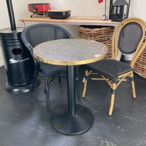 WERZALIT - Sienna tabletop with brass edge round