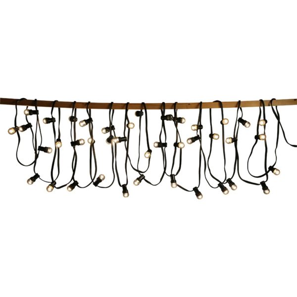 10m light chain, Black, 10xE27 sockets, 1m