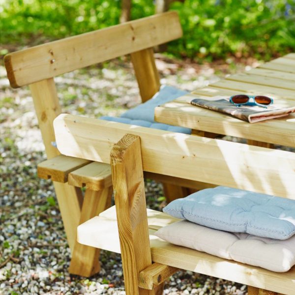 Table/bench set with backrest, rectangular