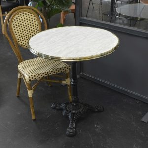 WERZALIT - Marble look/brass tabletop round