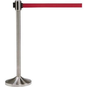Commercial barrier post with tape